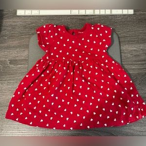 Beautiful red and white heart toddler girl dress